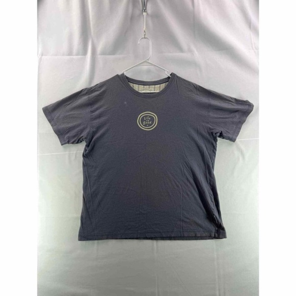Life is Good Mens T-Shirt L Blue Short Sleeve Crew Neck Graphic Printed Pullover